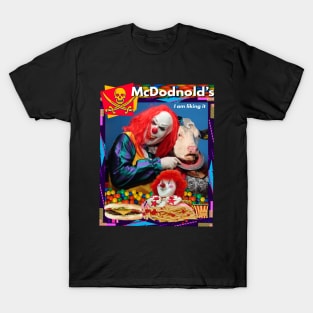 Halloween Horror Clown Fast Food Parody Spooky Retro 90's Goth Off Brand Knock Off T-Shirt